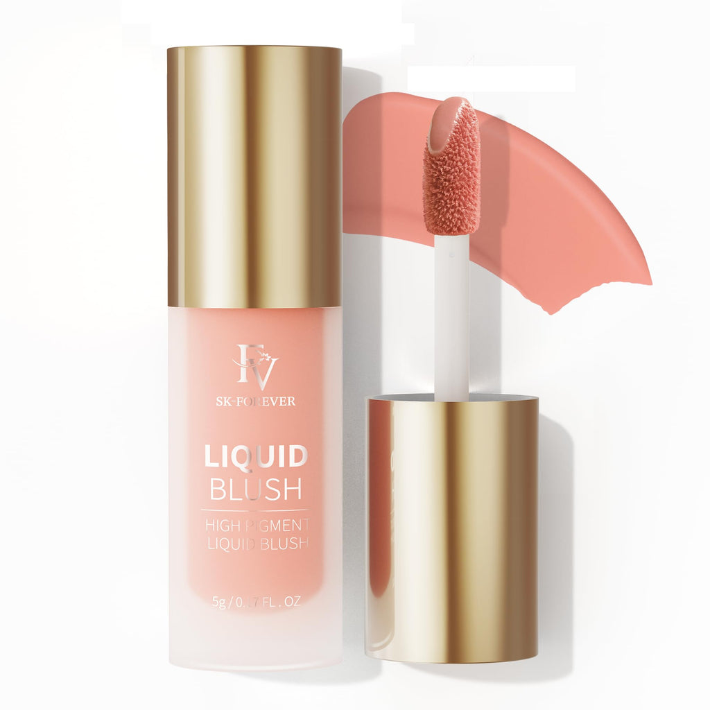 FV Liquid Blush, Long Lasting Buildable Cream Cheek Tint with High-Pigment Color, Weightless Blendable Formula for Natural Dewy Finish (Honey)