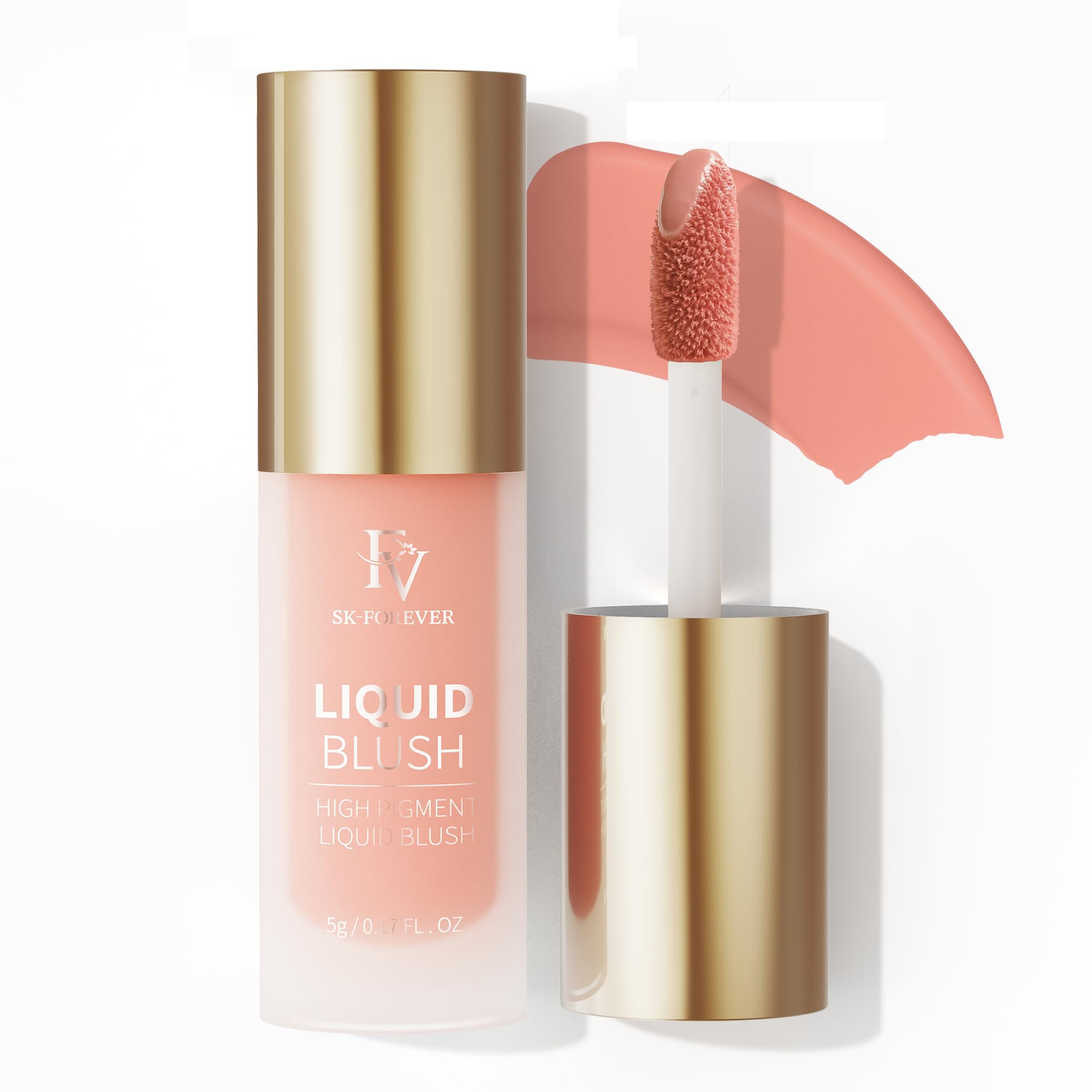 FV Liquid Blush, Long Lasting Buildable Cream Cheek Tint with High-Pigment Color, Weightless Blendable Formula for Natural Dewy Finish (Honey)