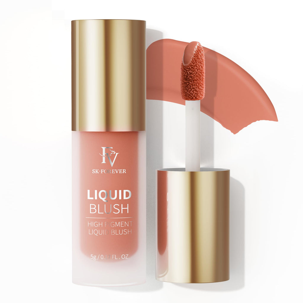 FV Liquid Blush, Long Lasting Buildable Cream Cheek Tint with High-Pigment Color, Weightless Blendable Formula for Natural Dewy Finish (Honey)