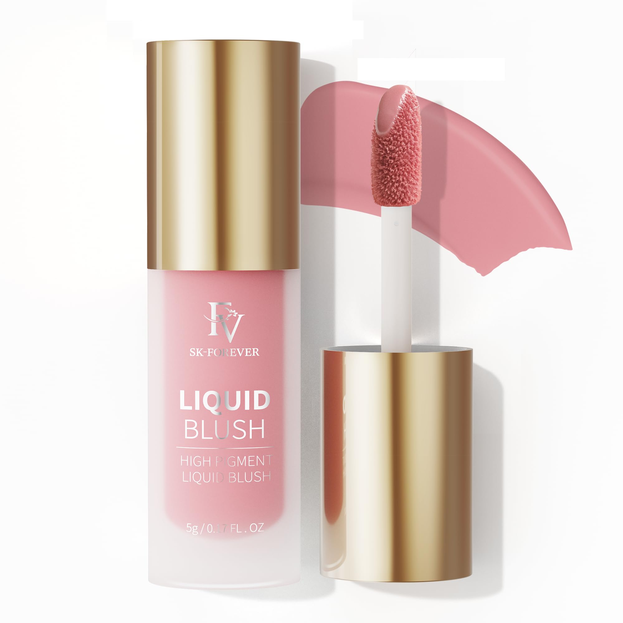 FV Liquid Blush, Long Lasting Buildable Cream Cheek Tint with High-Pigment Color, Weightless Blendable Formula for Natural Dewy Finish (Honey)
