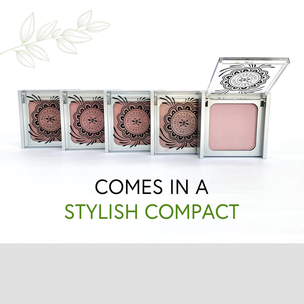 Honeybee Gardens Complexion Perfecting Blush Rendezvous, Soft Rose Natural & Glowy Finish Powder Blush for Cheeks, Highly Pigmented Long Lasting Blush, Vegan & Gluten-Free Face Makeup, 8.5g